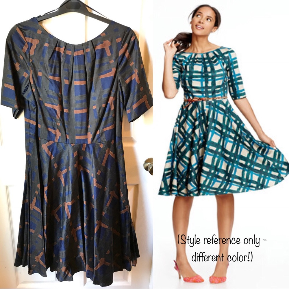 Boden Amy Dress 12L NWOT retro plaid